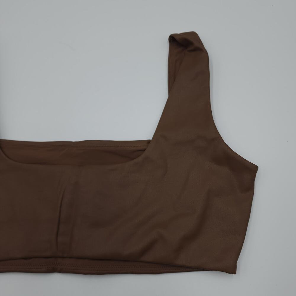 Skims Faux Leather Bralette Jasper Size 3X - Picture 5 of 7